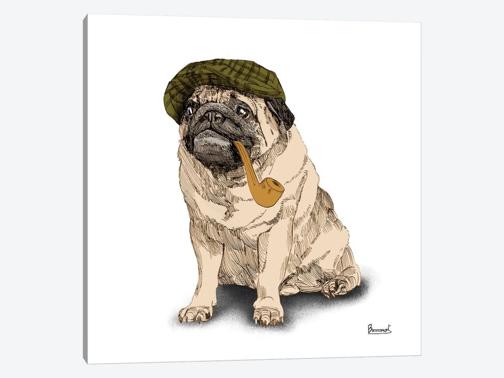 Pugs in hats II by Bannarot 1-piece Canvas Print