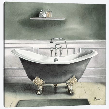 Smoky Gray Bath I Canvas Print #BNR24} by Bannarot Canvas Print