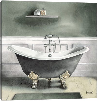 Smoky Gray Bath I Canvas Art Print