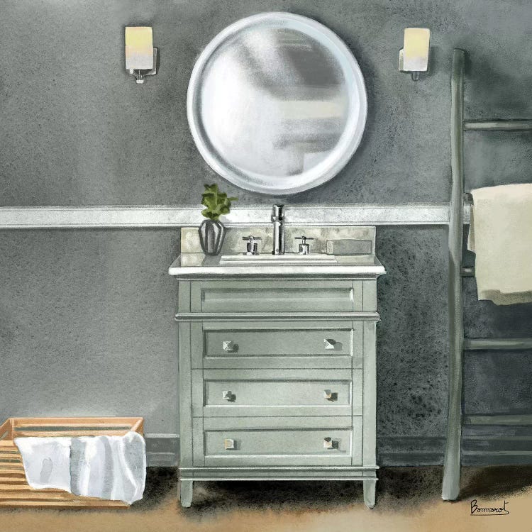 Smoky Gray Bath II by Bannarot wall art