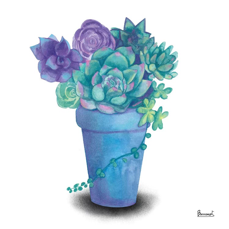 Turquoise Succulents IV by Bannarot wall art