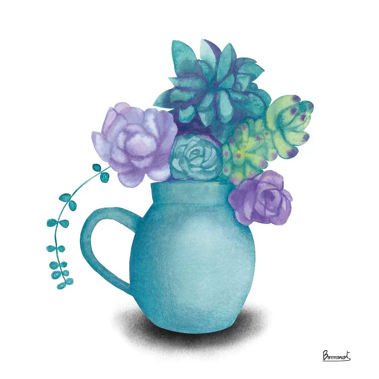 Turquoise Succulents V by Bannarot wall art