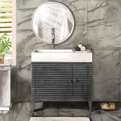 Marble Bath II Black & White by Bannarot gallery poster