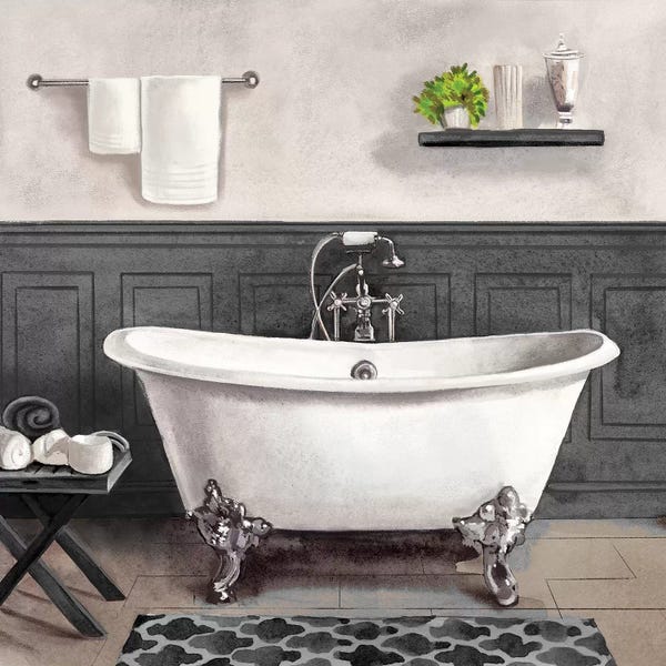 Interiors: Serene Bath II Black & White by Bannarot