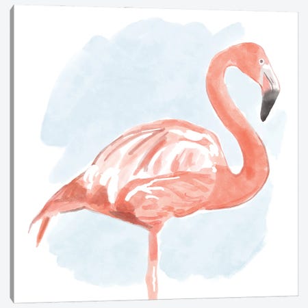 Tropical Flamingo II Canvas Print #BNR78} by Bannarot Art Print
