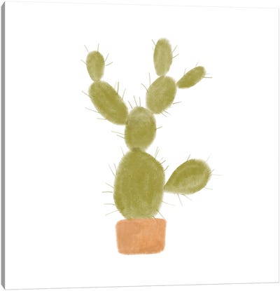 Watercolor Cactus I Canvas Art Print