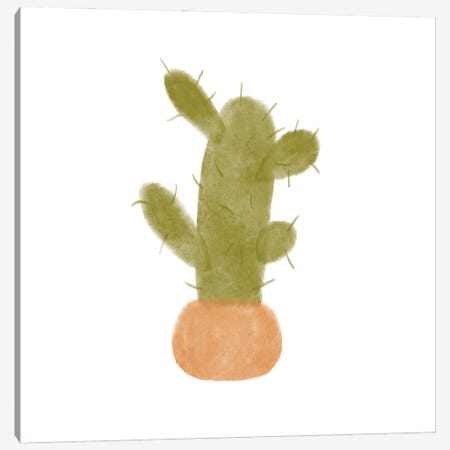 Watercolor Cactus IV Canvas Print #BNR85} by Bannarot Canvas Art Print