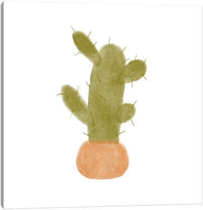 Watercolor Cactus IV Canvas Art Print