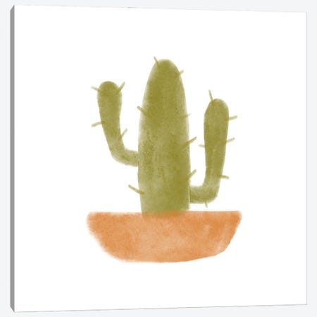 Watercolor Cactus V Canvas Print #BNR86} by Bannarot Art Print