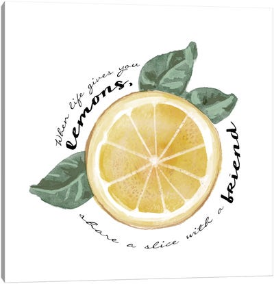 Citrus Limon Sentiment V Canvas Art Print