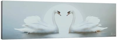 Moonlight Swans Canvas Art Print - Swan Art