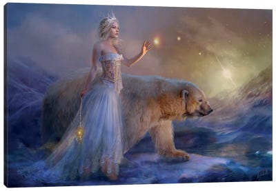 Aurora Canvas Art Print - Bear Art