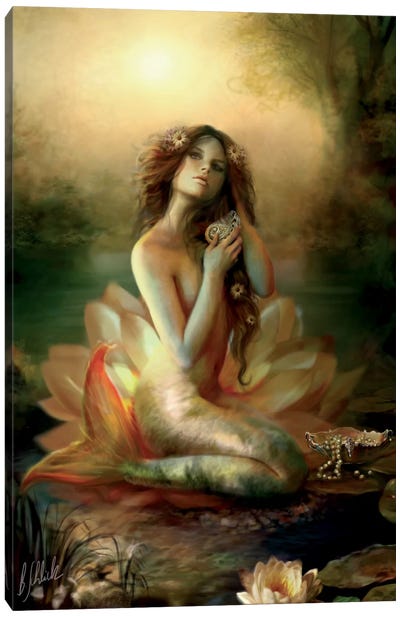 Scallop Pond Canvas Art Print - Mermaid Art