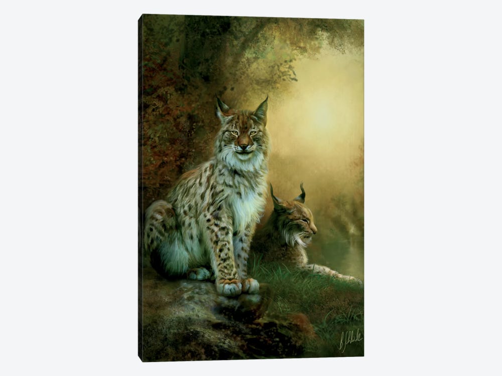 Two Lynxes by Bente Schlick 1-piece Canvas Art
