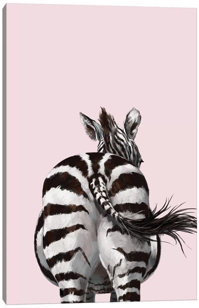 Zebra Butt Canvas Art Print - Zebra Art