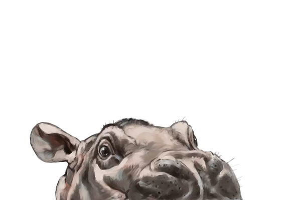 Kids Animal Art: Peeking Hippo by Big Nose Work