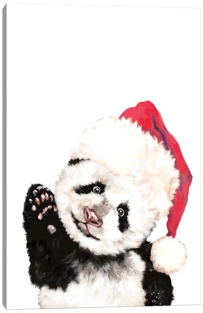 Christmas Panda Canvas Art Print - Panda Art