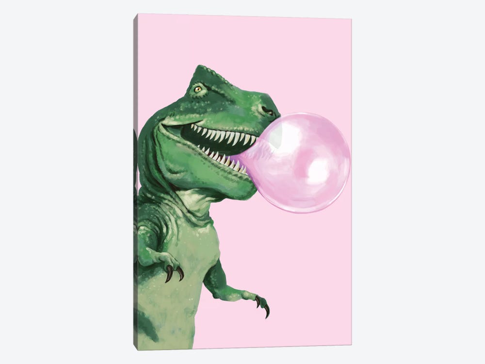 Bubble Gum T Rex by Big Nose Work 1-piece Canvas Art
