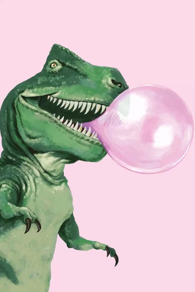 Kids Dinosaur Art: Bubble Gum T Rex by Big Nose Work