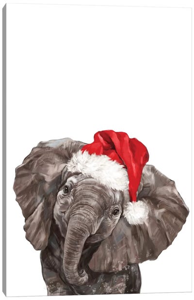 Christmas Baby Elephant Canvas Art Print - Big Nose Work