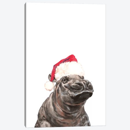 Christmas Baby Hippo Canvas Print #BNW145} by Big Nose Work Canvas Print