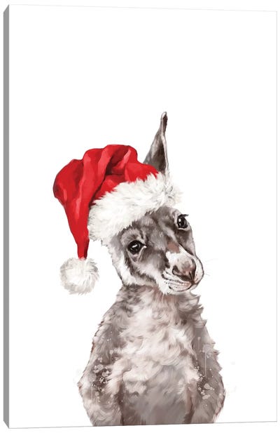 Christmas Baby Kangaroo Canvas Art Print - Christmas Animal Art