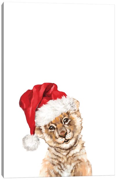 Christmas Baby Lion Canvas Art Print - Big Nose Work