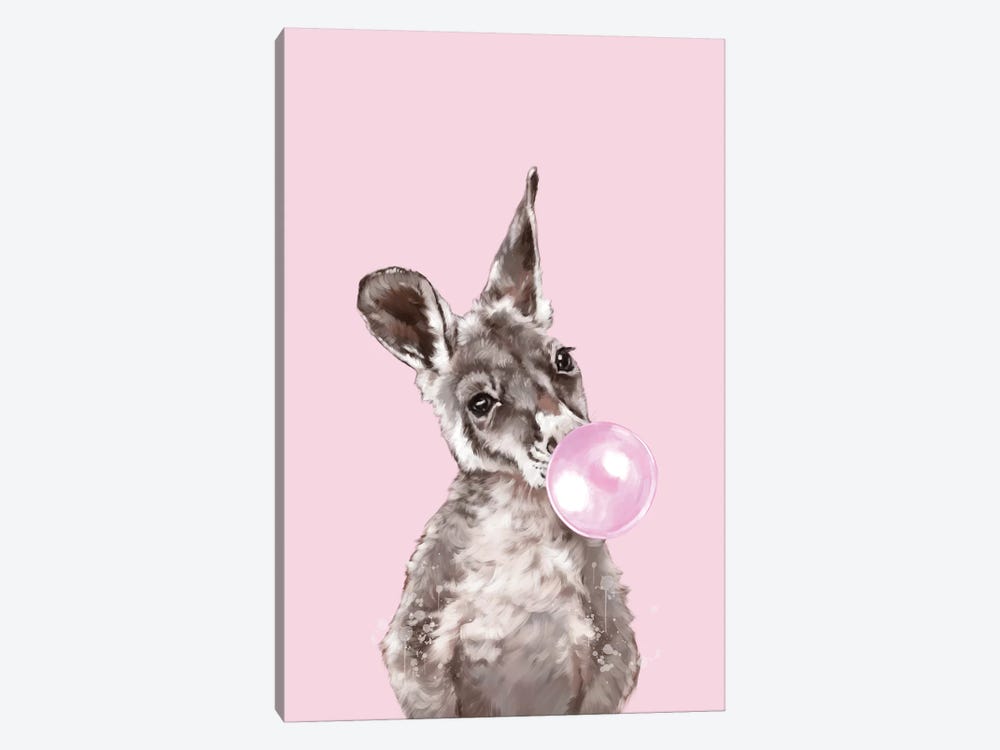 Baby Kangaroo Blowing Bubble Gum by Big Nose Work 1-piece Canvas Artwork