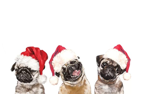Pugs: 3 Emotional Pug Before Christmas by Big Nose Work