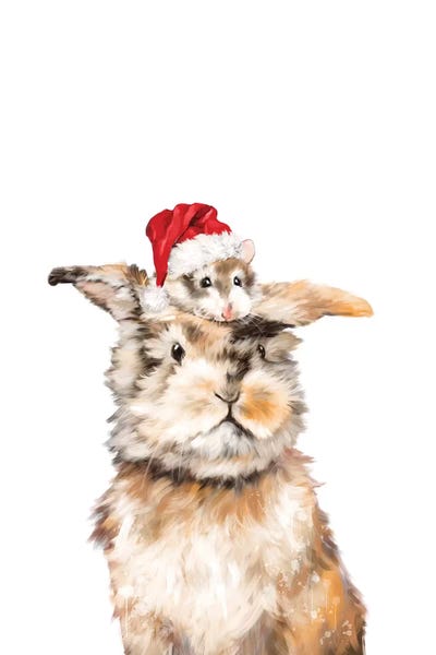 Hamsters: Christmas Hamster And Rabbit by Big Nose Work