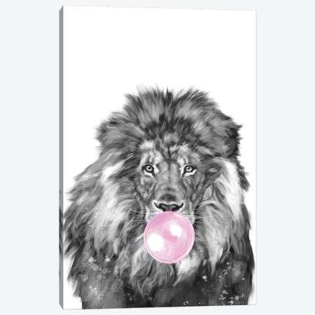 Bubble Gum Lion Canvas Print #BNW160} by Big Nose Work Canvas Wall Art