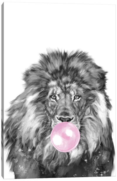 Bubble Gum Lion Canvas Art Print - Big Nose Work