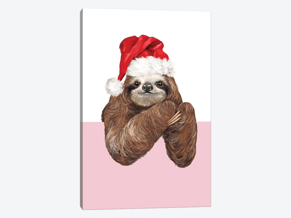 Cheerful Christmas Sloth by Big Nose Work 1-piece Art Print