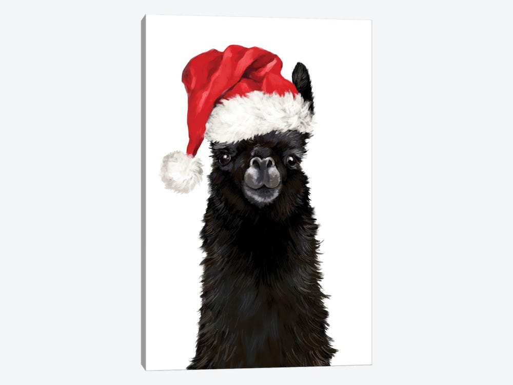 Christmas Black Llama by Big Nose Work 1-piece Canvas Art