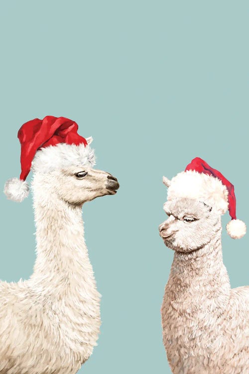 Christmas Llama Alpaca by Big Nose Work wall art