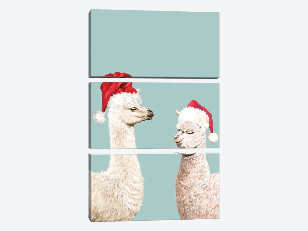 Christmas Llama Alpaca by Big Nose Work 3-piece Art Print