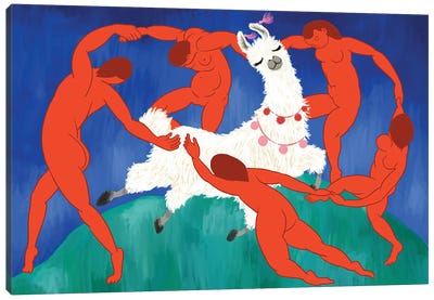 Dance With Llama Canvas Art Print - Big Nose Work