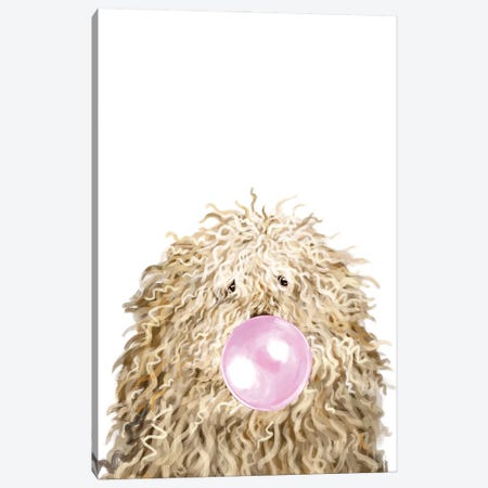 Puli Dog With Bubble Gum Canvas Print #BNW174} by Big Nose Work Canvas Wall Art