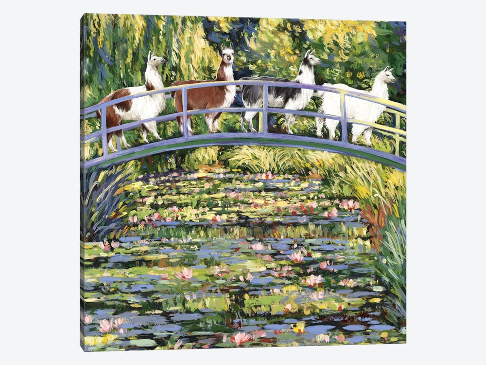 Llama And The Water Lily Pond by Big Nose Work 1-piece Canvas Wall Art