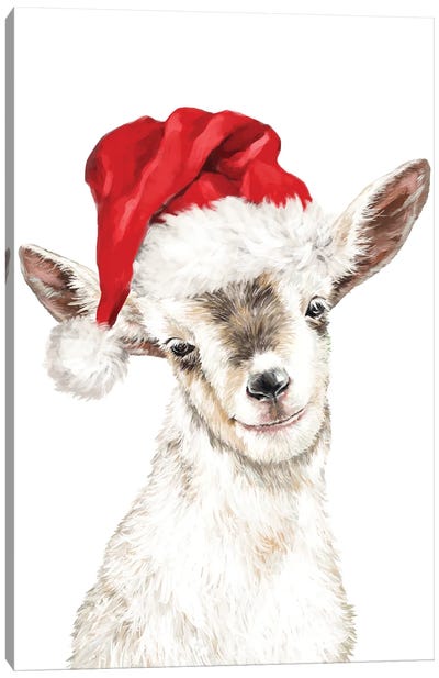 Oh My Christmas Goat Canvas Art Print - Goat Art