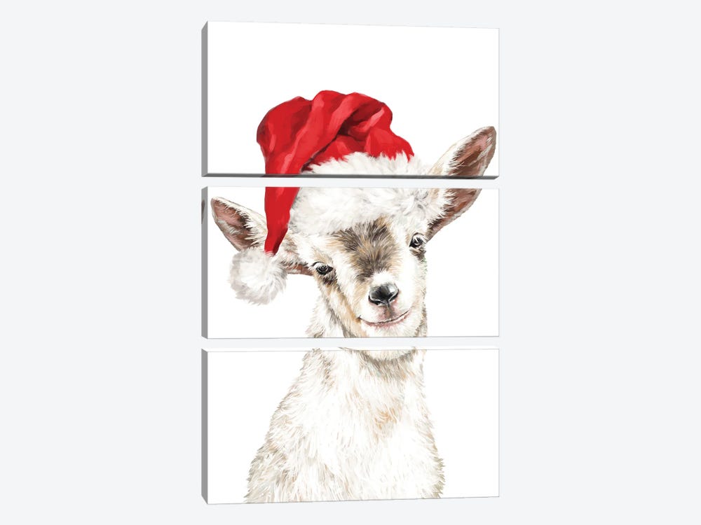 Oh My Christmas Goat by Big Nose Work 3-piece Canvas Art