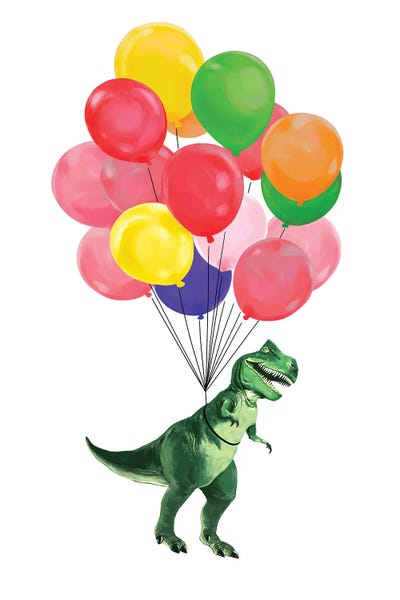 Kids Dinosaur Art: Let's Fly T-Rex With Colourful Balloons by Big Nose Work