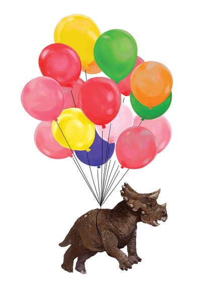 Kids Dinosaur Art: Let's Fly Triceratop by Big Nose Work