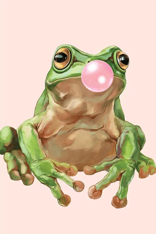 Frog With Bubble Gum by Big Nose Work wall art
