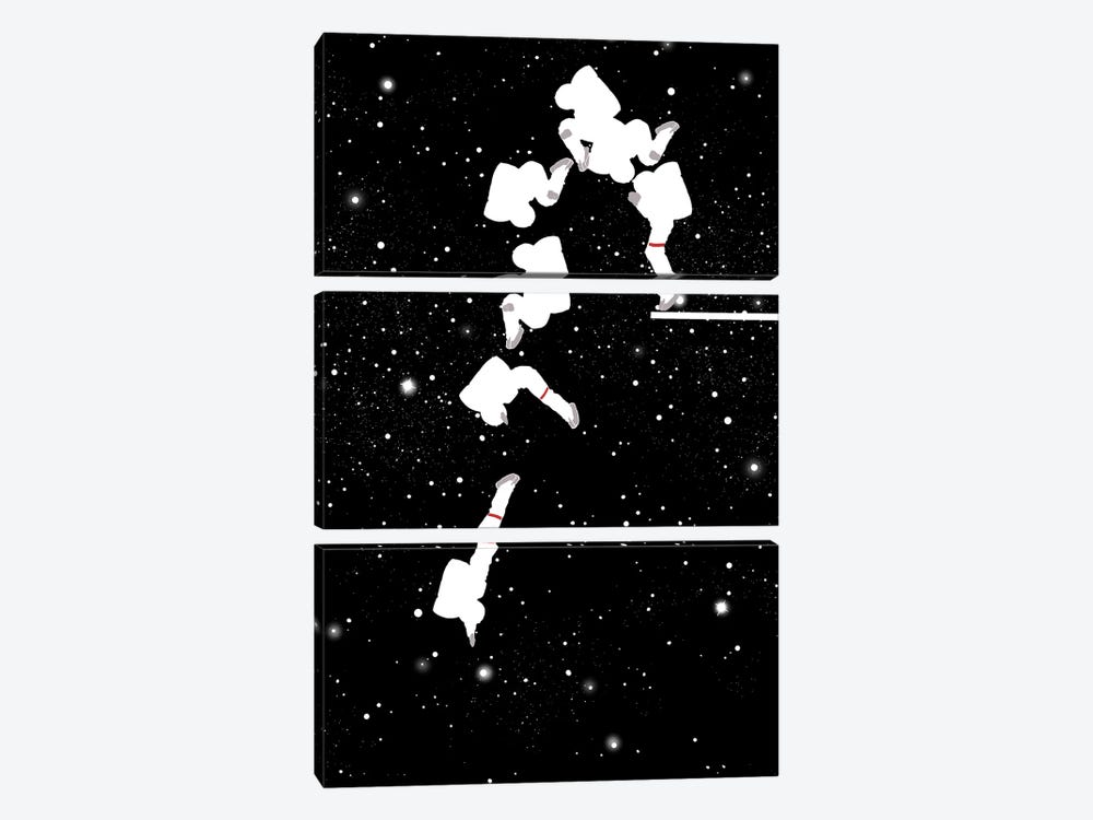 Astronaut Fancy Diving by Big Nose Work 3-piece Canvas Print