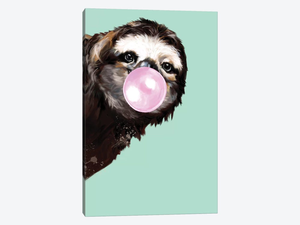 100% Hand-Painted Wall Art for Bathroom Animal Oil Painting Colorful Cute Canvas Artwork for Kids Room Monkey Blowing Bubbles Framed Decorative Picture Contemporary Home Bedroom Ready to Hang