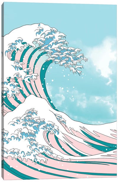 Cat Wave II Canvas Art Print - The Great Wave Reimagined