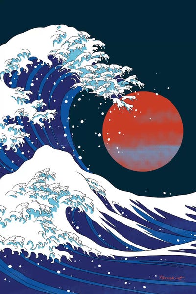 Cat Wave I by Big Nose Work framed canvas print