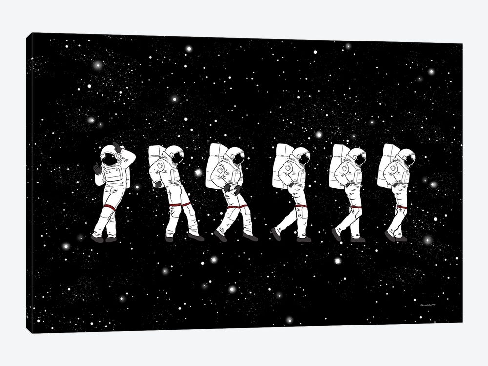 Astronaut Love Moonwalk by Big Nose Work 1-piece Canvas Art Print