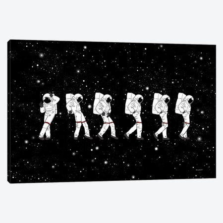 Astronaut Love Moonwalk Canvas Print #BNW4} by Big Nose Work Art Print